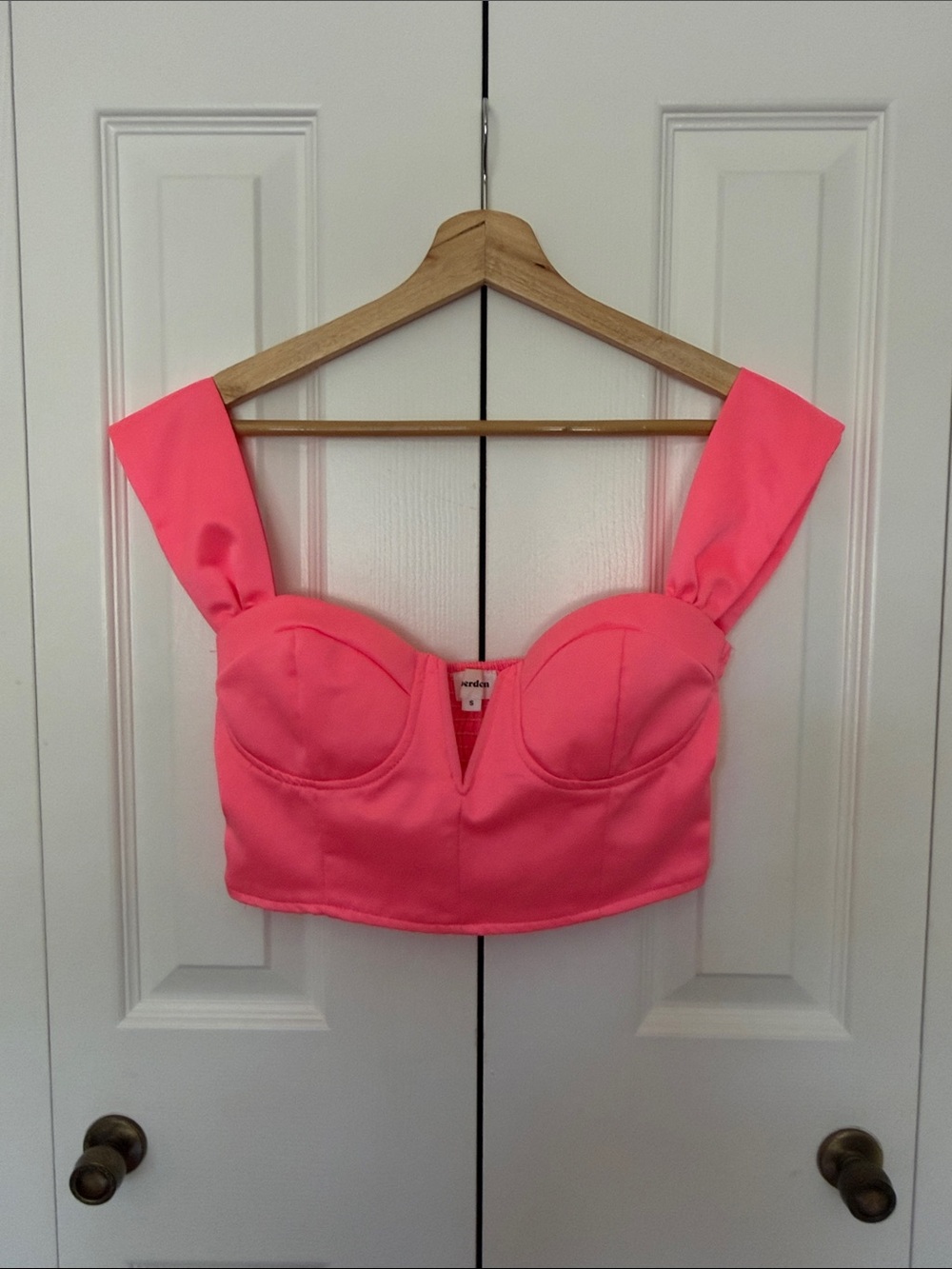 Superdown Pink Bustier Crop Top - Structured Support